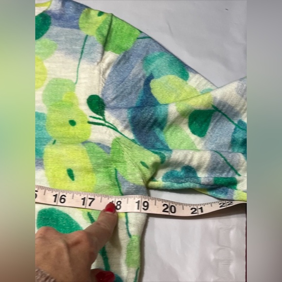 Mansted White Blue Lime Green GALINA knit Sweater Tunic Pullover Cotton Preppy L - Picture 8 of 16